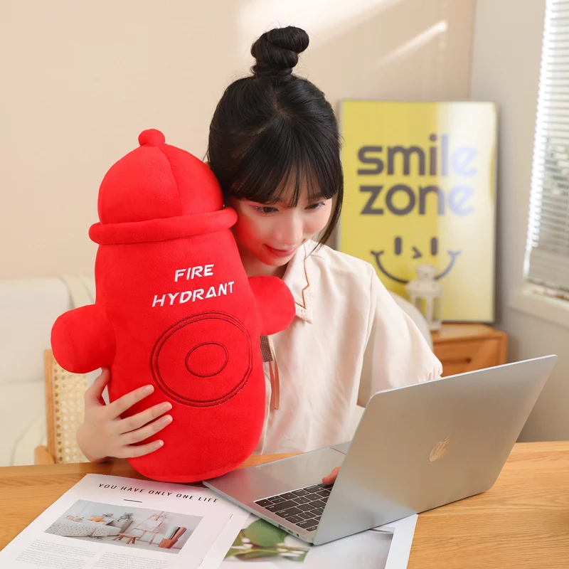 45cm red cartoon fire hydrant throw pillow plush toy Security max boys like children's birthday gift essential