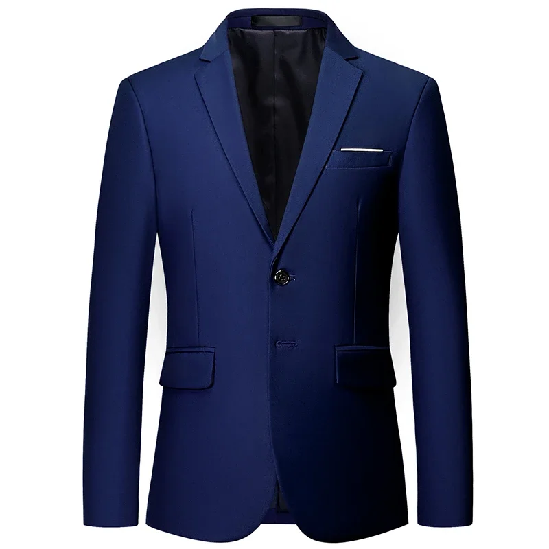 Moda masculina cor sólida high-end marca casual negócios blazer masculino noivo vestido de casamento blazers para terno masculino topos casaco jacke