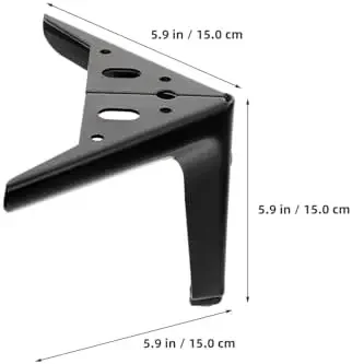 Metal Furniture Feet Sofa Couch Replacement Legs, Matte Black Metal Support Legs for Cabinet Bedside Table, 6pcs Set