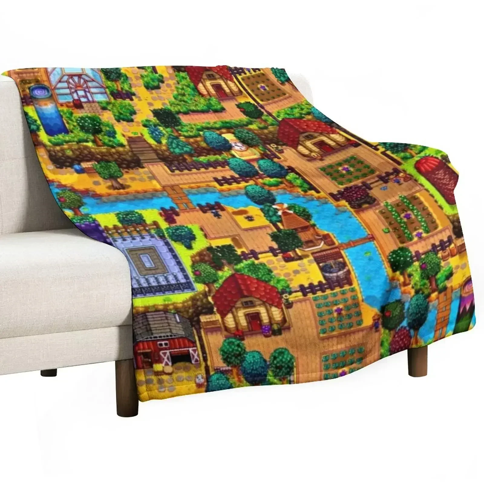 

Stardew valley map Throw Blanket Soft Plush Plaid blankets ands Tourist Blankets