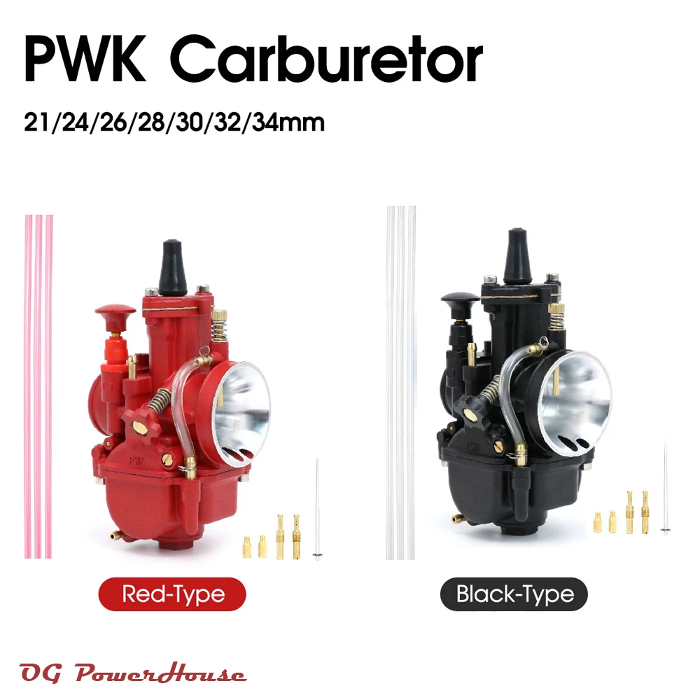 Motorcycle Carburetor PWK21 24 26 28 30 32 34mm Modified Racing Carb 2T 4T For ATV Quad Go Kart Dirt Bike Scooter 50cc-450cc