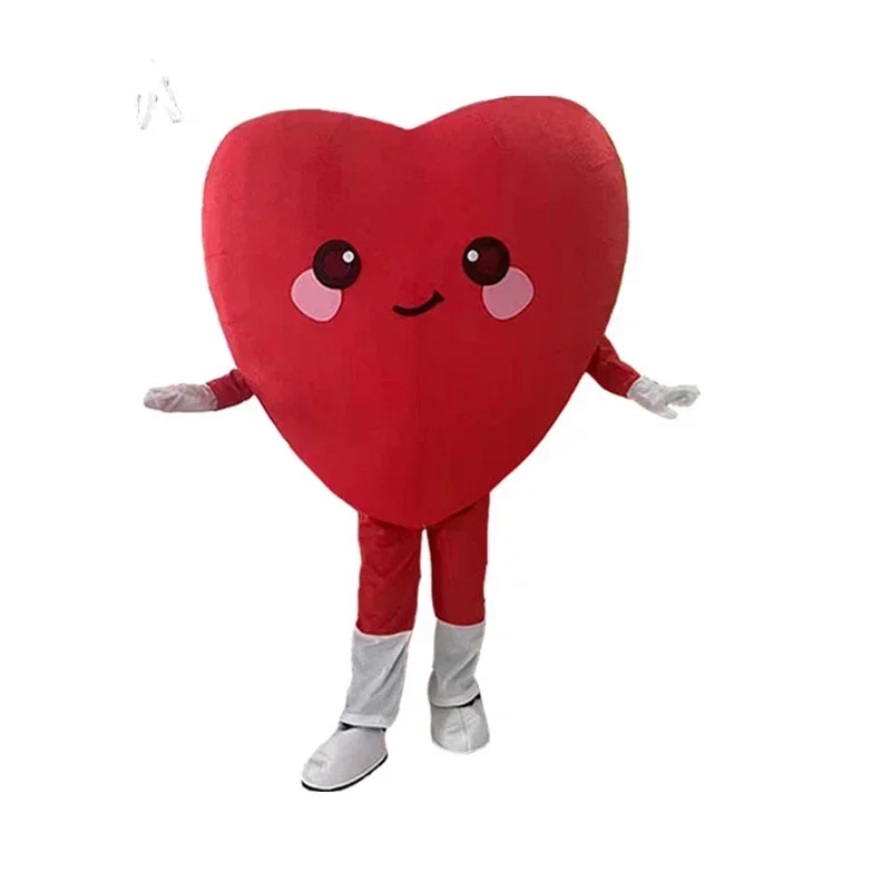 

Red Love Heart Mascot Costume Halloween Cartoon Cosplay Outfits Sweet Heart Christmas Valentine Day Performance Party for Adult
