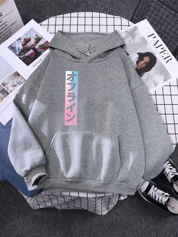 

Vaporwave Offline Japanese Classic Women Hoody Sports Casual Streetwear Fashion Creativity Sweatwear Oversize Soft Sweatshirts