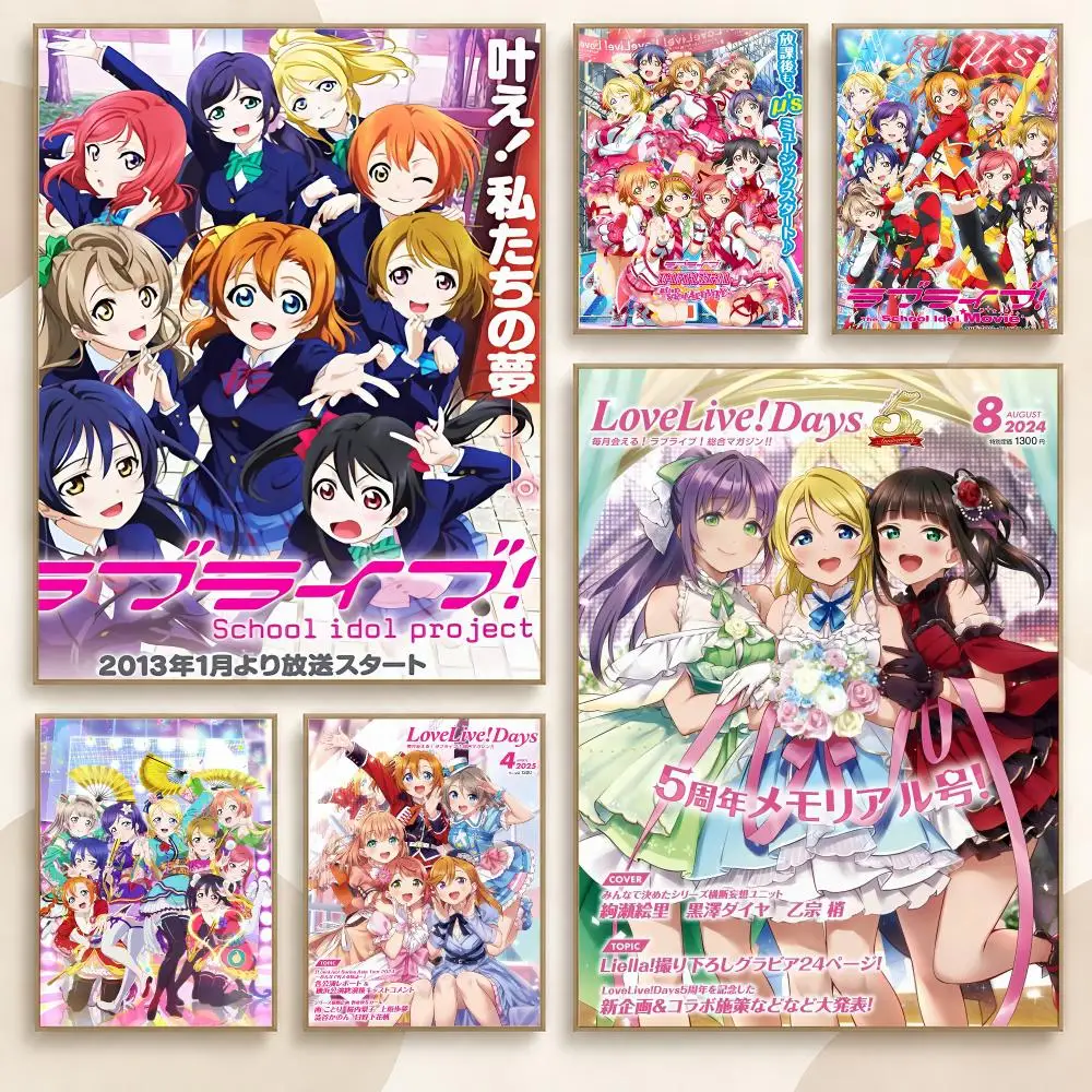 Love Live Anime Idol Series Colorful Music Stage Scenes Poster Contemporary Wall Art Print for Bedroom & Living Room, Unframed
