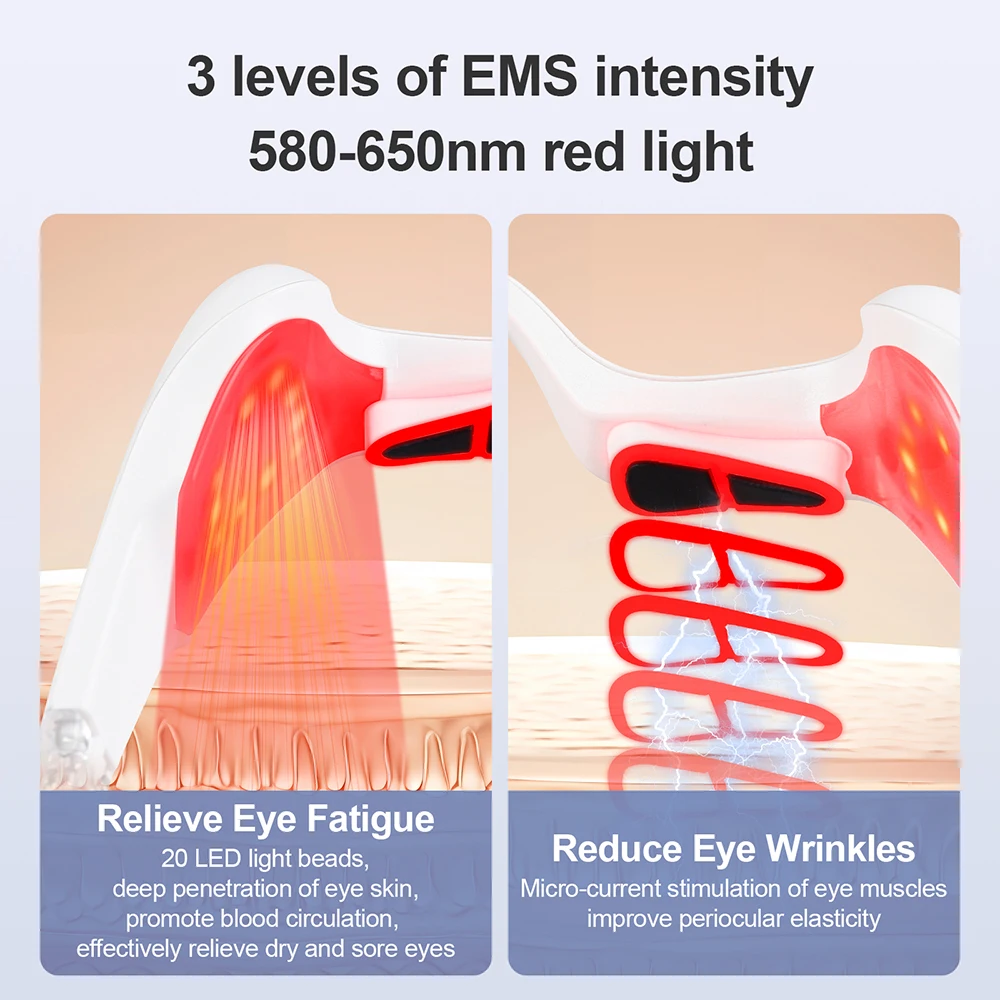 3D Hot Kompres Ogen Relax Massager Vermoeidheid Relief Oog Rimpels Donkere Kringen Remover Oog Huidverstrakking Oog Schoonheid Apparaat