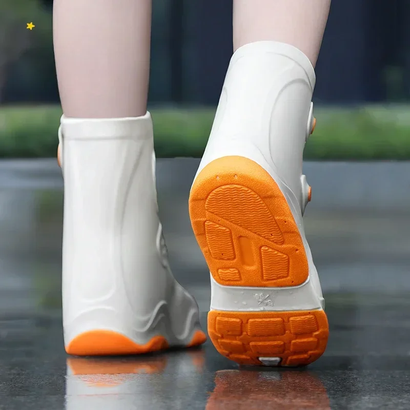 Kids Rain Shoes Cover Non-Slip Thick Bottom Wearable Soft Sole Convenience Fold Portable Waterproof Toddler Rainboots Fashion