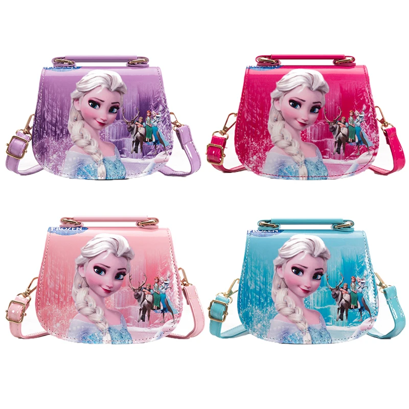 

Disney Frozen Shoulder Bags Princess Elsa Anna PU Printing Messenger Bag Cartoon Cute Children Kids Girls Fashion Handbag Gifts