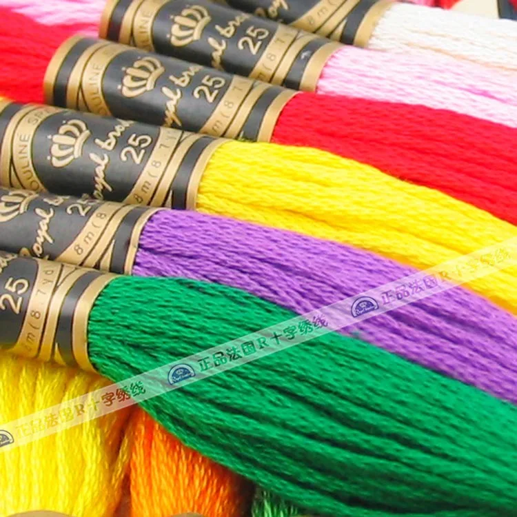 R Embroidery Thread Single Set Cross Stitch Thread 6-Strand Egyptian Cotton Embroidery Thread DIY Braiding Thread Silk String