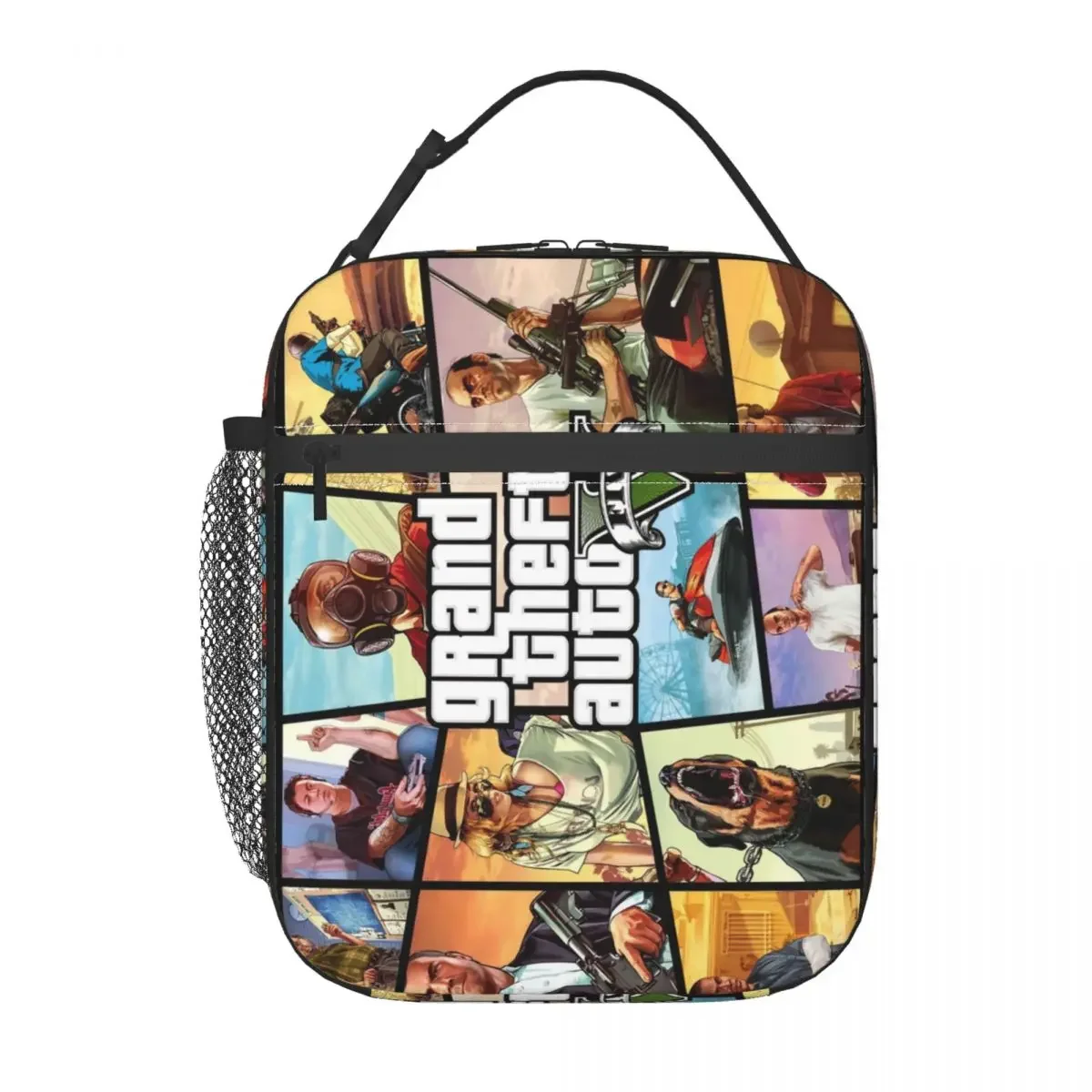 Grand Theft Auto Insulated Lunch Bags for Work School GTA Adventure Game Leakproof Cooler Thermal Lunch Box Women Kids