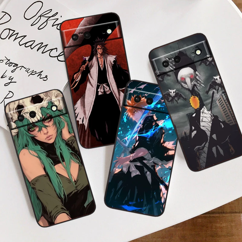 Anime Bleach Cool Art For Google Pixel 9 8 7A 7 6A 6 5A 5 4 4A XL 5G Black Silicon Shockproof Shell Funda Phone Case