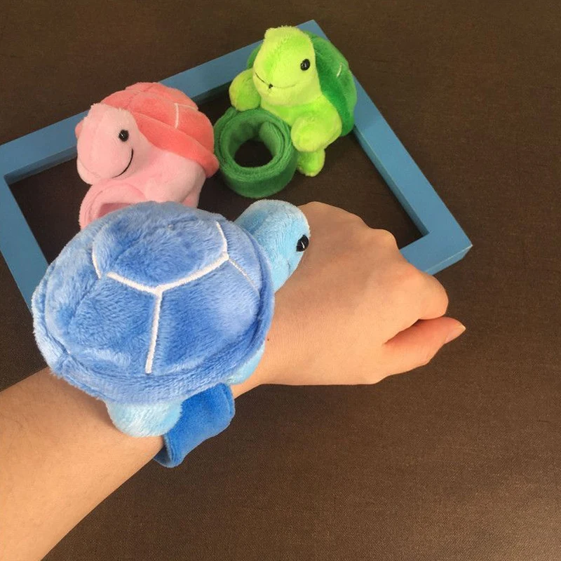 Cute Small 3Colors Turtle Plush Bracelet Toy , Decoration Plush Wrist Slap Toy