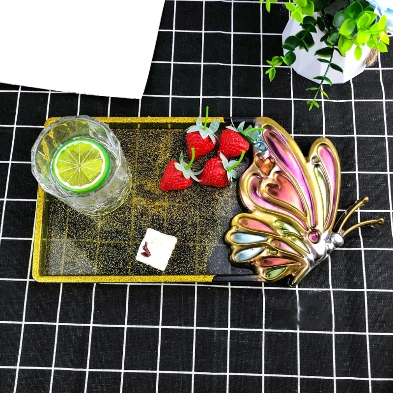 MXME Easy to Use Butterfly Resin Tray Silicone Mold for Beginners Fruit Plate Mould