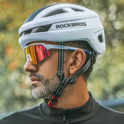 ROCKBROS Lightweight Cycling Helmet Magnetic Cover Breathable Integrally-molded Bike Helmet Safety Protection Men Bicycle Helmet