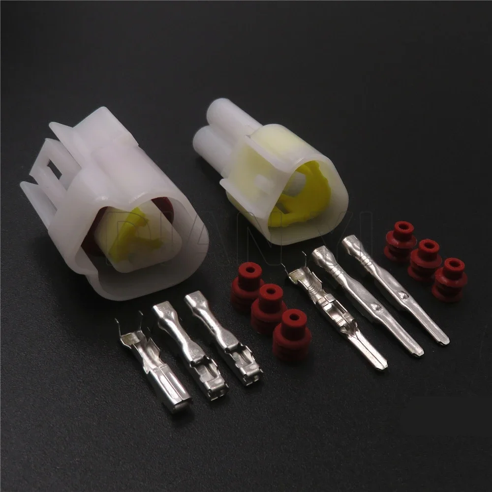 1 Set 3 Way Auto Waterproof Wire Connector AC Assembly Auto Male Female Docking Socket With Terminal FW-C-3M-B FW-C-3F-B