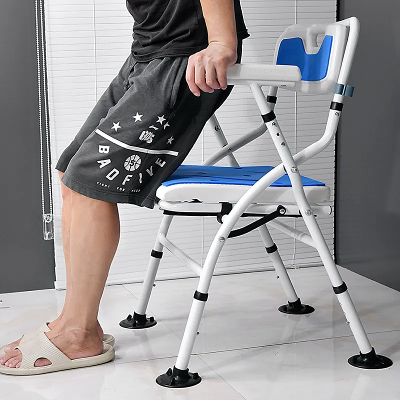 ^Foldable Space Saving Bathroom Chair Designer Makeup Bedroom Shower Stool Elderly Metal Taburete Plegable Postmodern Furniture