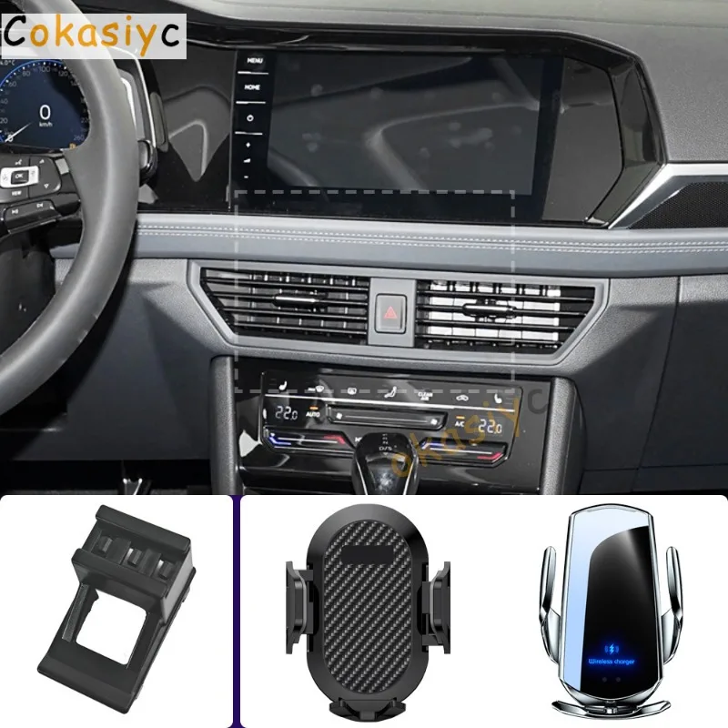 Suporte de Telefone para Carro Volkswagen VW JETTA MK7 2019 2020 2021 2022 com Carregamento Sem Fio e Base Fixa Especial