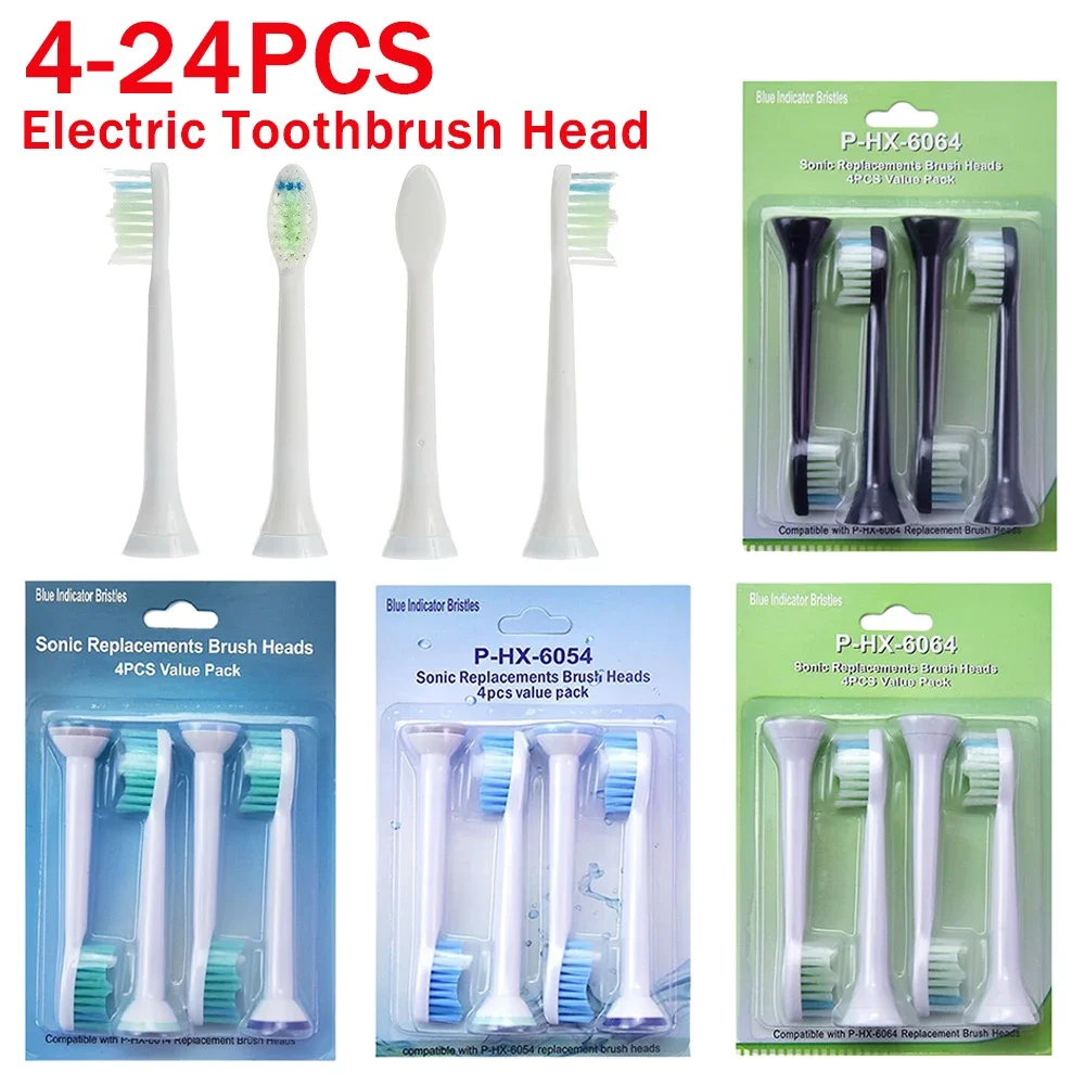 4-24PCS Replacement Toothbrush Heads Compatible Toothbrush Head for Philips HX6730 HX6511 HX9362 for Flexcare HX3 HX6 HX9