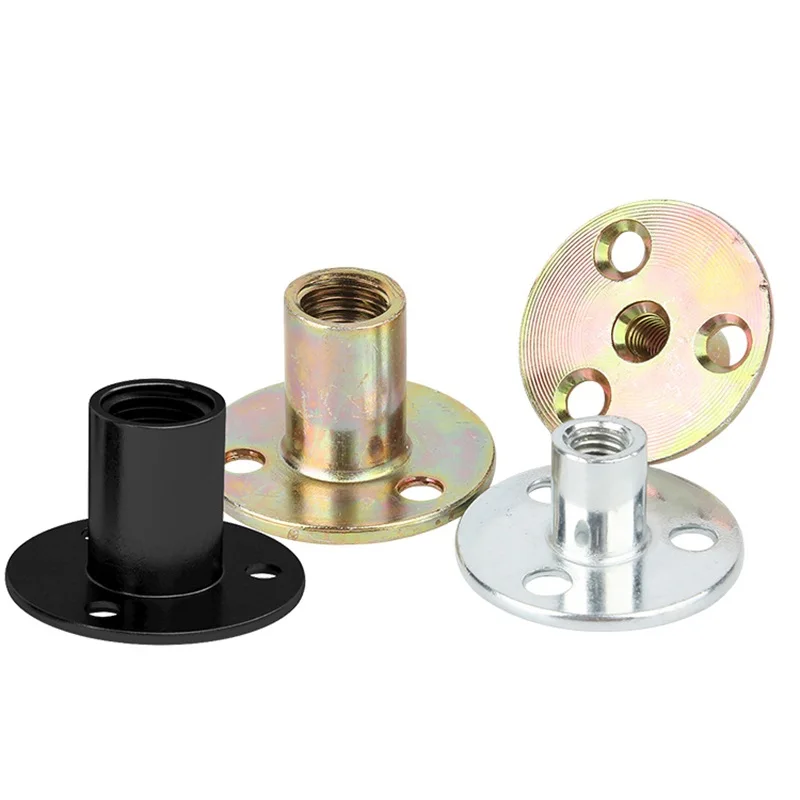 M6 M8 M10 M12 Carbon Steel Iron Plate Nut Three-hole Flange Nuts Coupling Thread Fastener Lock Sofa Furniture Accessory T Nuts 4