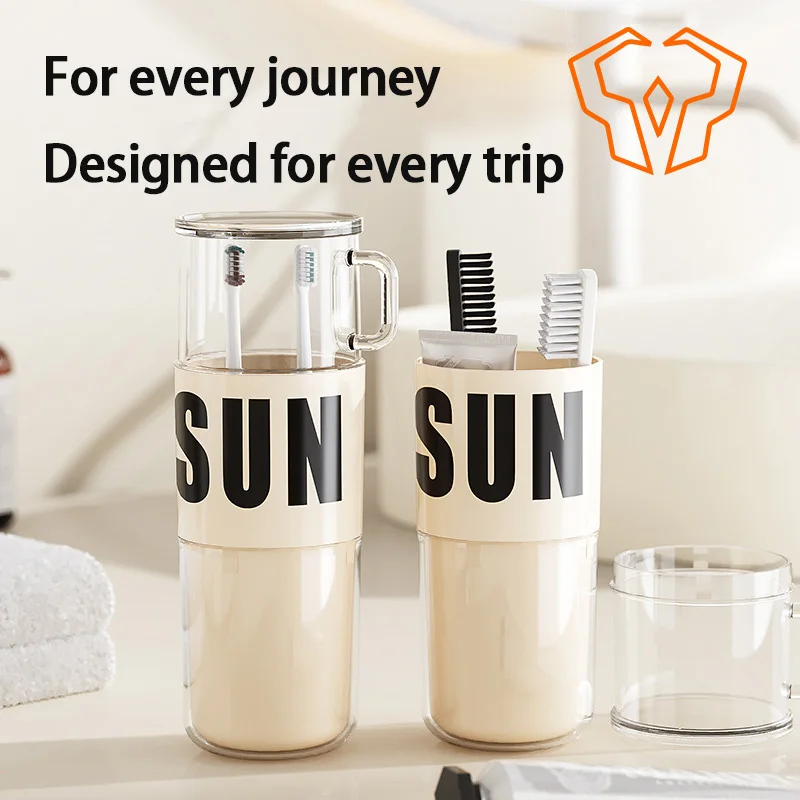 

Travel Wash Cup Toothbrush Toothbrush Set Cup Wash Set Portable 3 in 1 Toiletries Set Toothpaste Storage Box Bathroom Storage