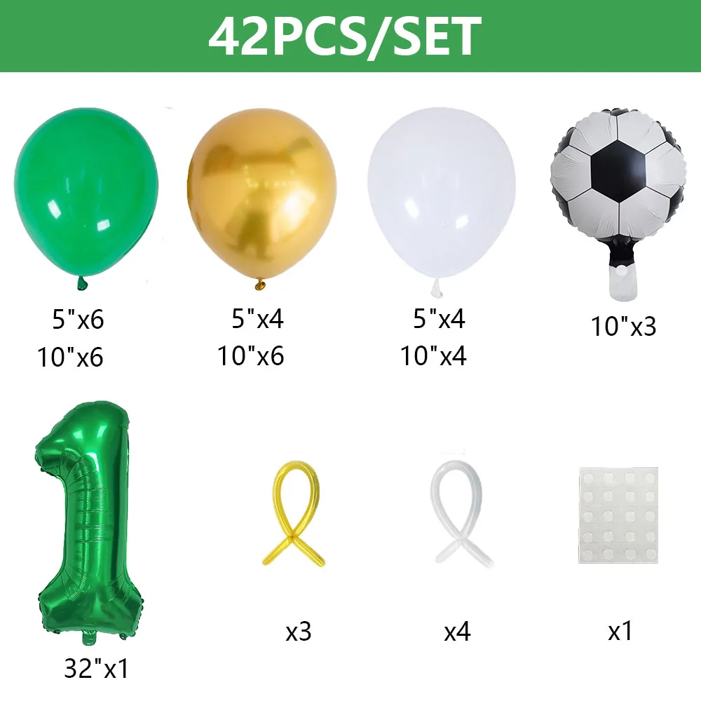 42 قطعة بالونات كرة القدم مجموعة 32 بوصة الأخضر 0-9 عدد كرة القدم احباط بالون كرة القدم المستديرة Globos لاستحمام الطفل الصبي حفلة عيد ميلاد
