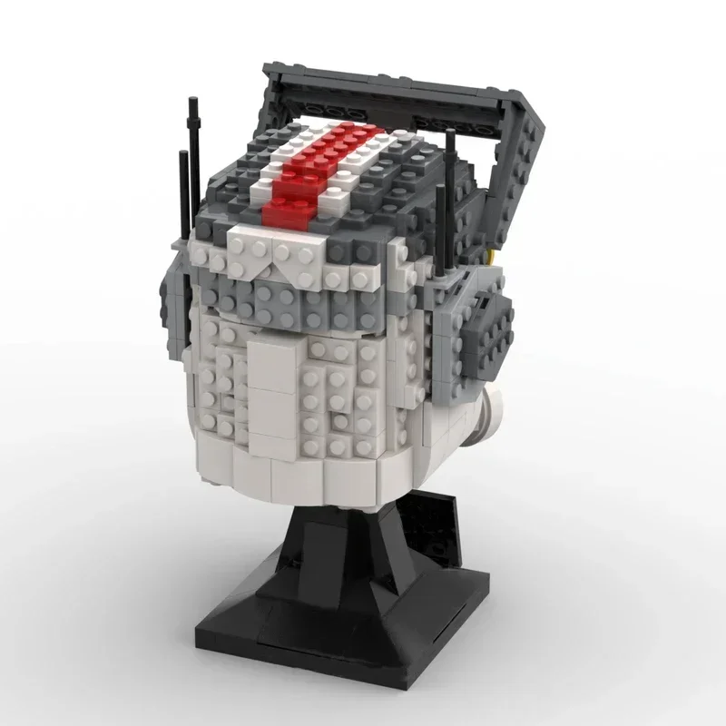 

553PCS MOC Tech Helmet Collection Star Battle Model Building Blocks Creative Assembly Space Display Home Decor Construction Gift