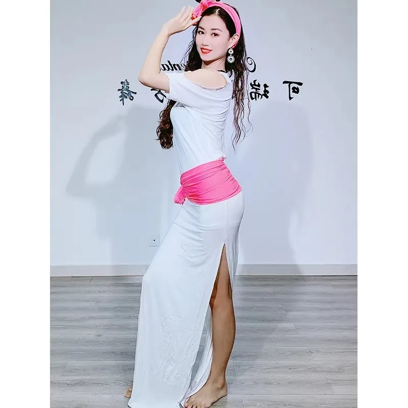 Индивидуальный халат для практики танца живота Baladi, модный шарф в народном стиле, новое платье для восточного танца, белая одежда для танца живота Graciasص, сексуальная