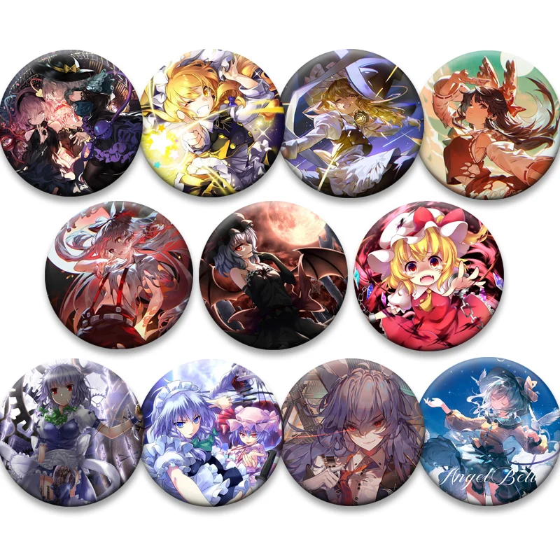 Игра-touhou-project-аниме-броши-круглые-булавки-с-героями-мультфильмов-kosuzu-motoori-san-22-komakusa-kasen-ibaraki-значок-для-сумки-аксессуары-подарок