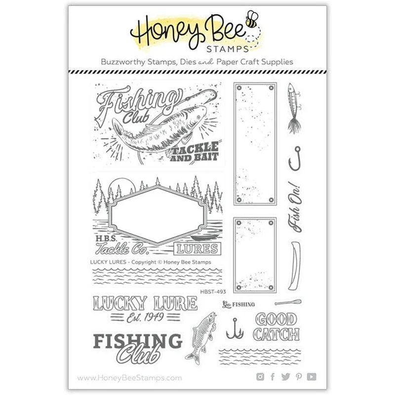 2023 New Fish Lucky Lures Fishing Word Clear Stamp Metal Cutting Dies For DIY Craft Making Paper Greeting Card Scrapbooking