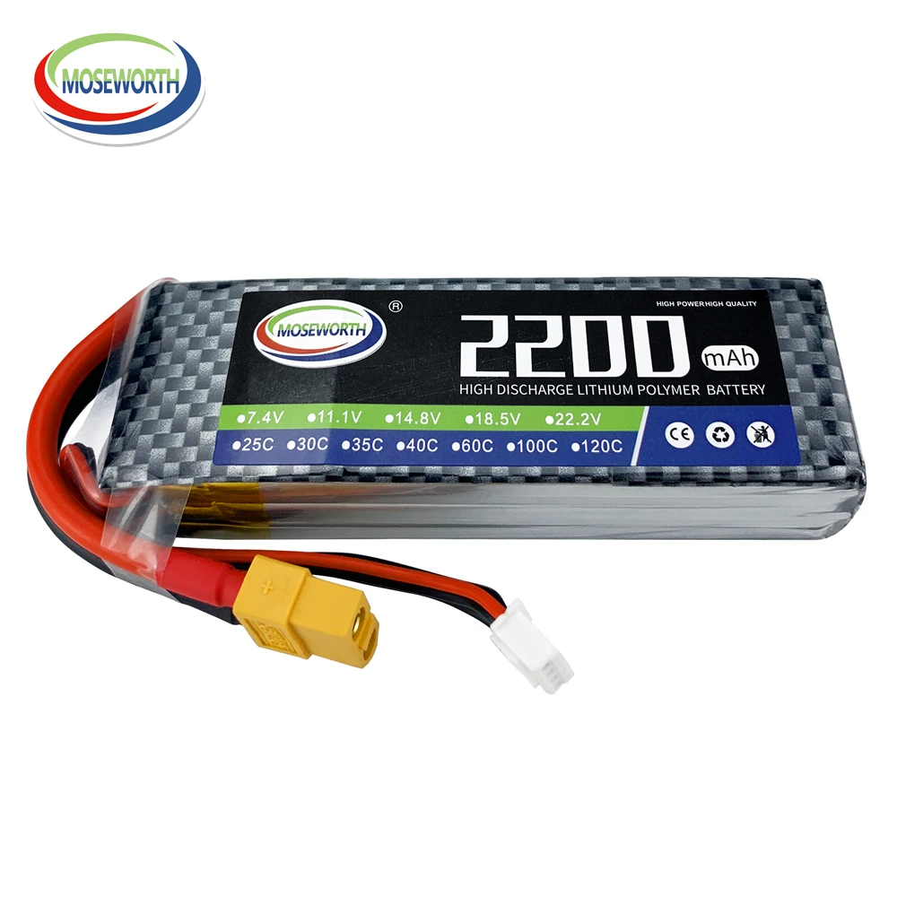 Moseworth 7,4 V 1300 mah 2200 mah 3300 mah 4200 5200 mah 6000 mAh 25C 30C 35C 40C 60C RC Flugzeug LiPo Batterie Für RC Drone Auto Boot