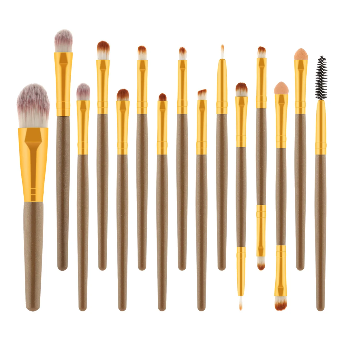 Kit de brochas de maquillaje, 15 Uds., mango de madera, cerdas de nailon, rosa, blanco, cosméticos, colorete en polvo, juego de brochas de maquillaje profesionales