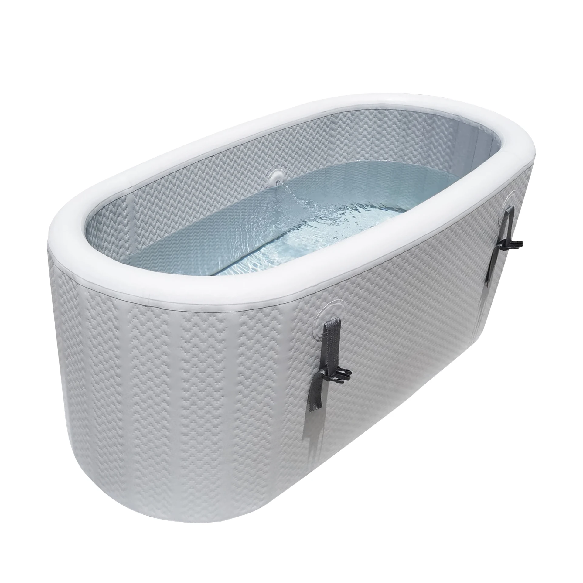 Customized size double wall PVC drop stitch fabric ice barrel bath  tub inflatable cold clunge