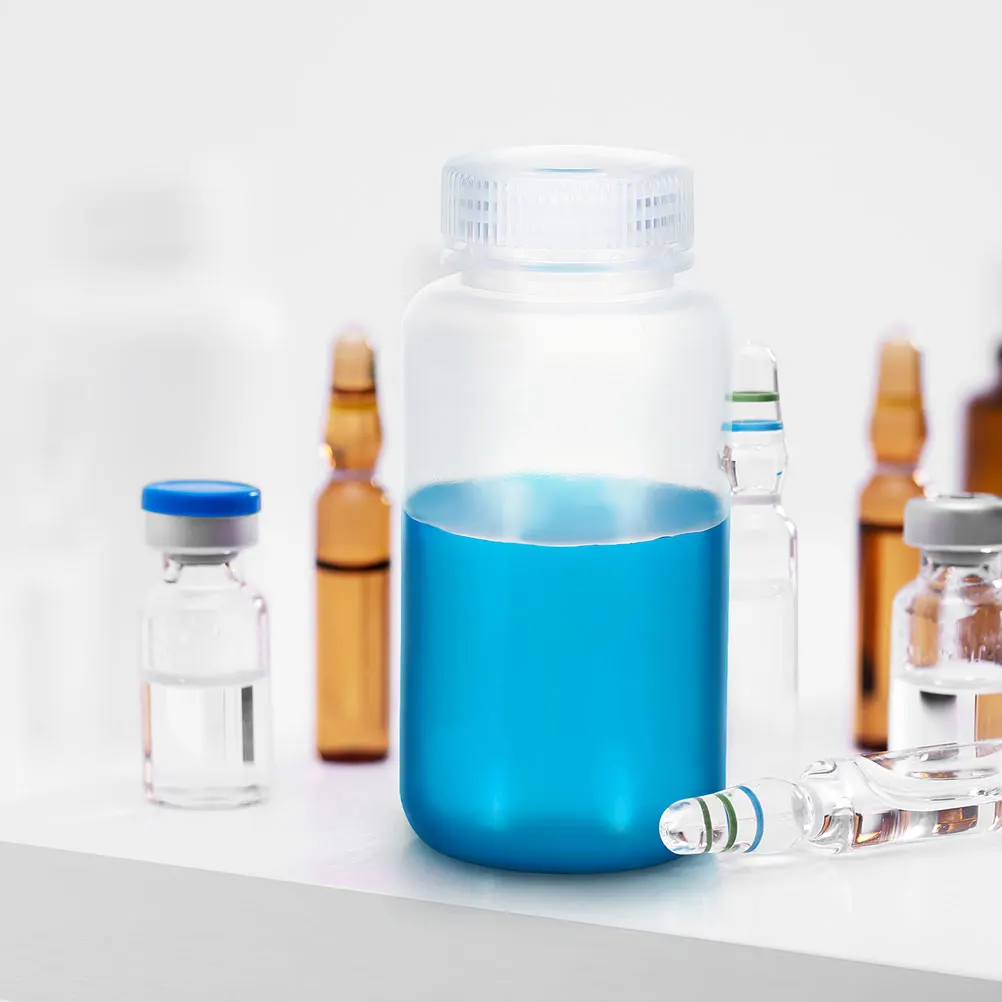 

8 Pcs Reagent Bottle Plastic Lab Empty Bottles Leakproof Container Laboratory Water Travel with Caps
