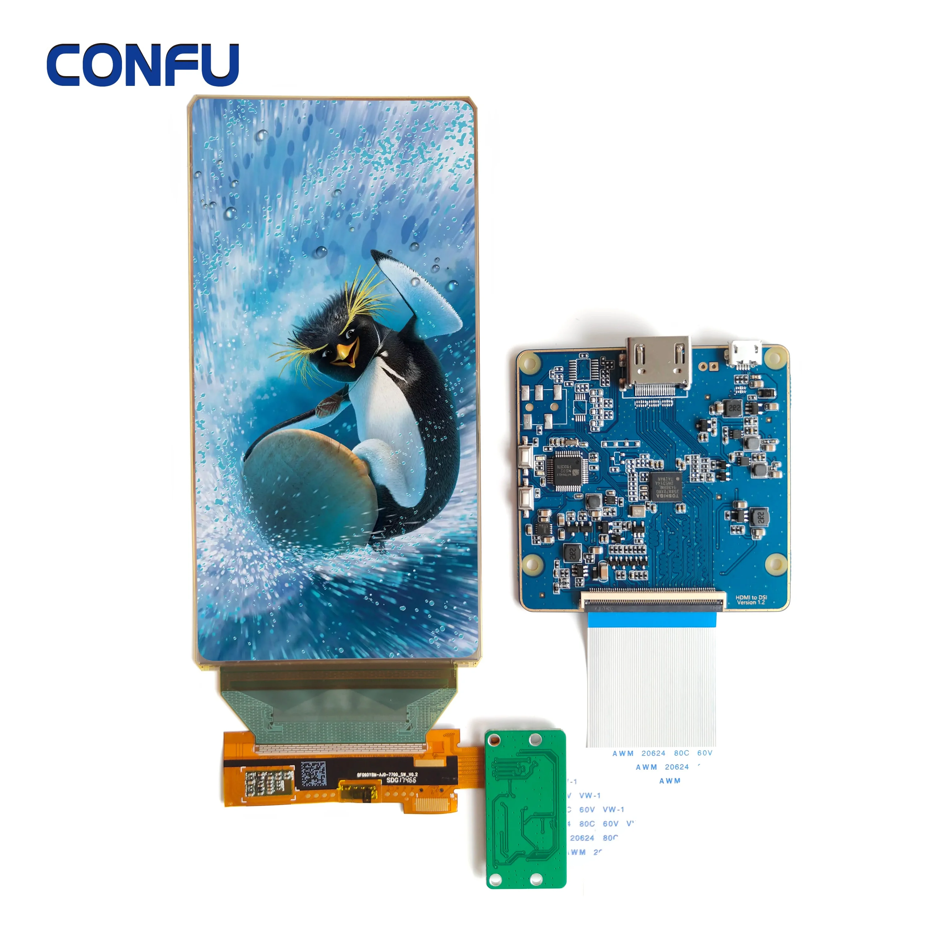 CONFU HDMII Board 6 inch 1080x2160 Flexible AMOLED Bendable Rollable Display Automotive Panel Screen China