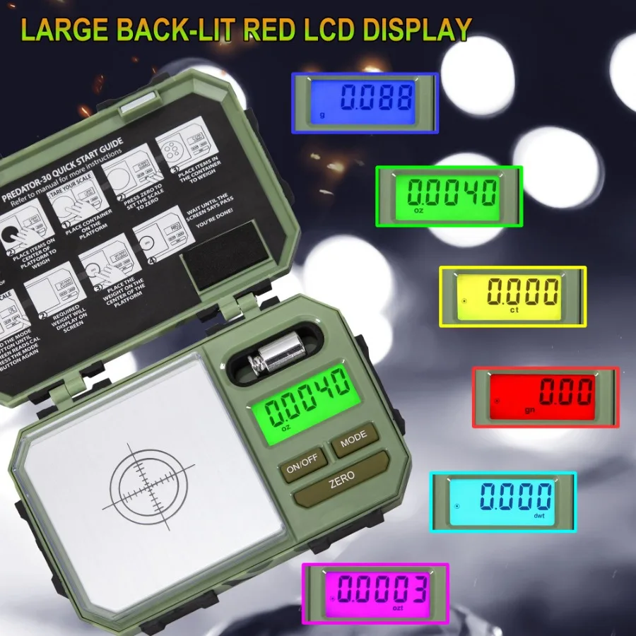 Báscula digital de miligramos de alta precisión PREDATOR30g