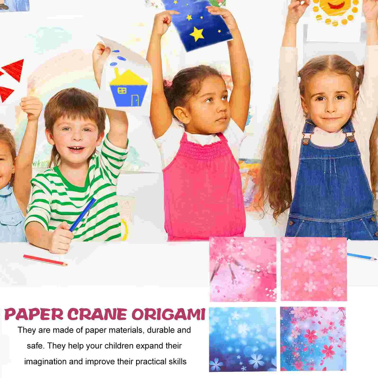 400 Sheets Folding Paper Scrapbook Origami Crane Child Craft Exquisite Double Sided DIY