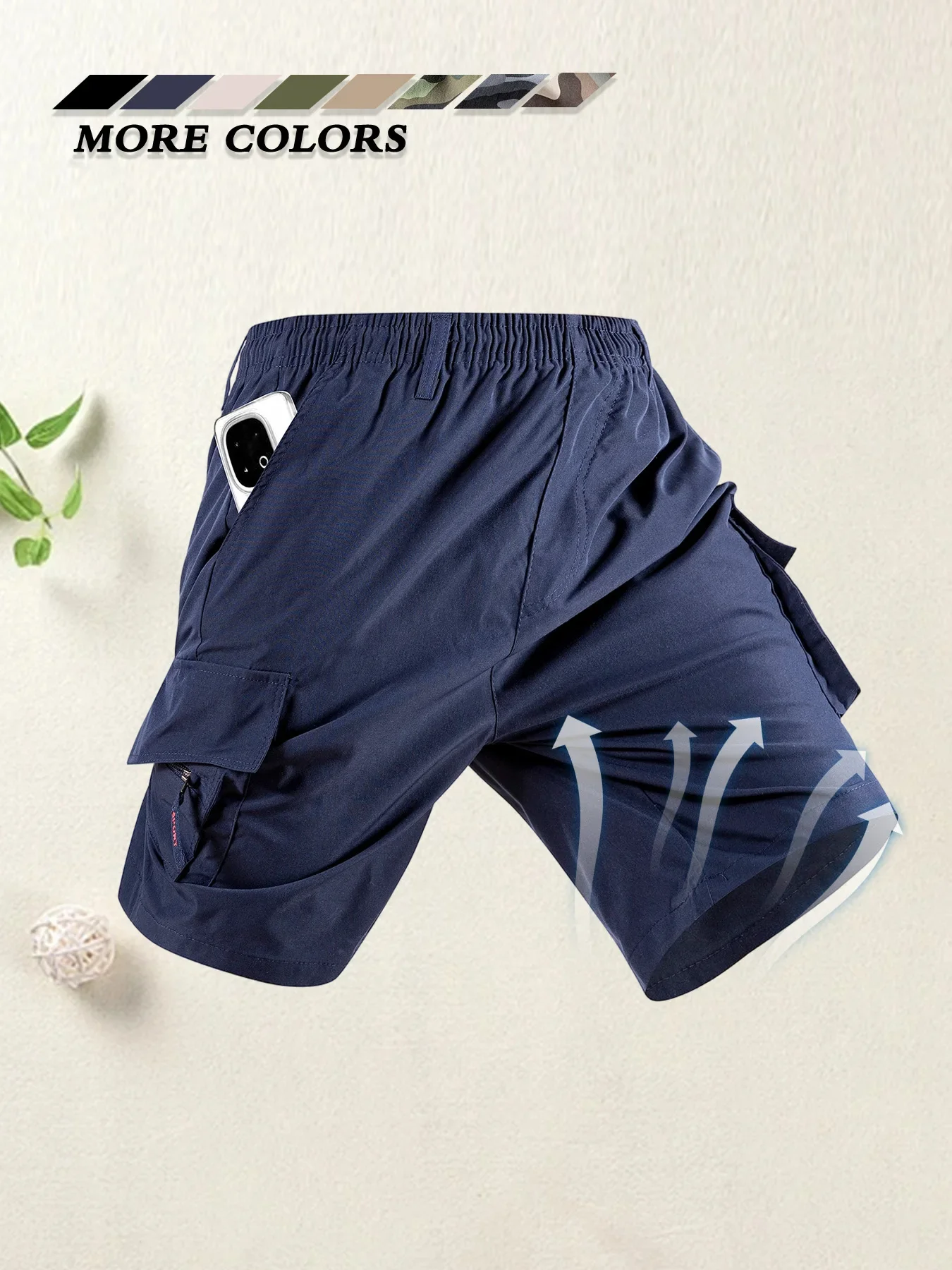 Obrázek 4: Léto pánské náklad šortky volné ležérní elastická pás outdoorové jogging taktická šortky multi-pockets pánský práce tramping krátký kalhot