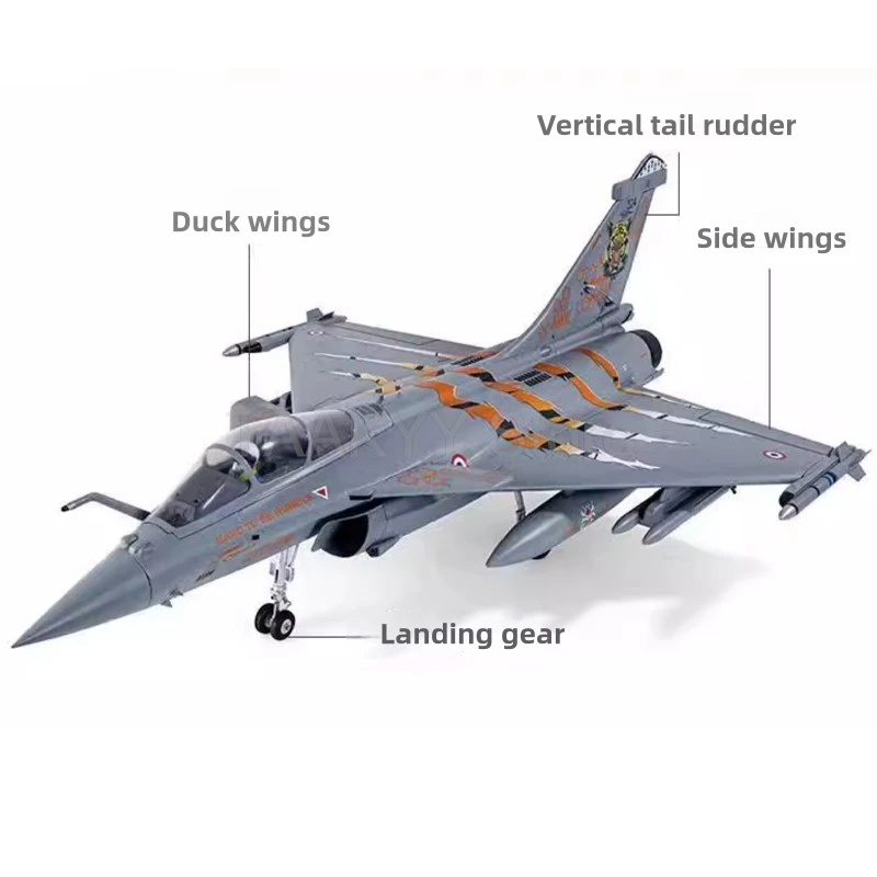 FMS 64mm Rafale canalizado avión eléctrico RC modelo de ala delta avión de combate de ala fija con lía de tigre gris RC avión de juguete