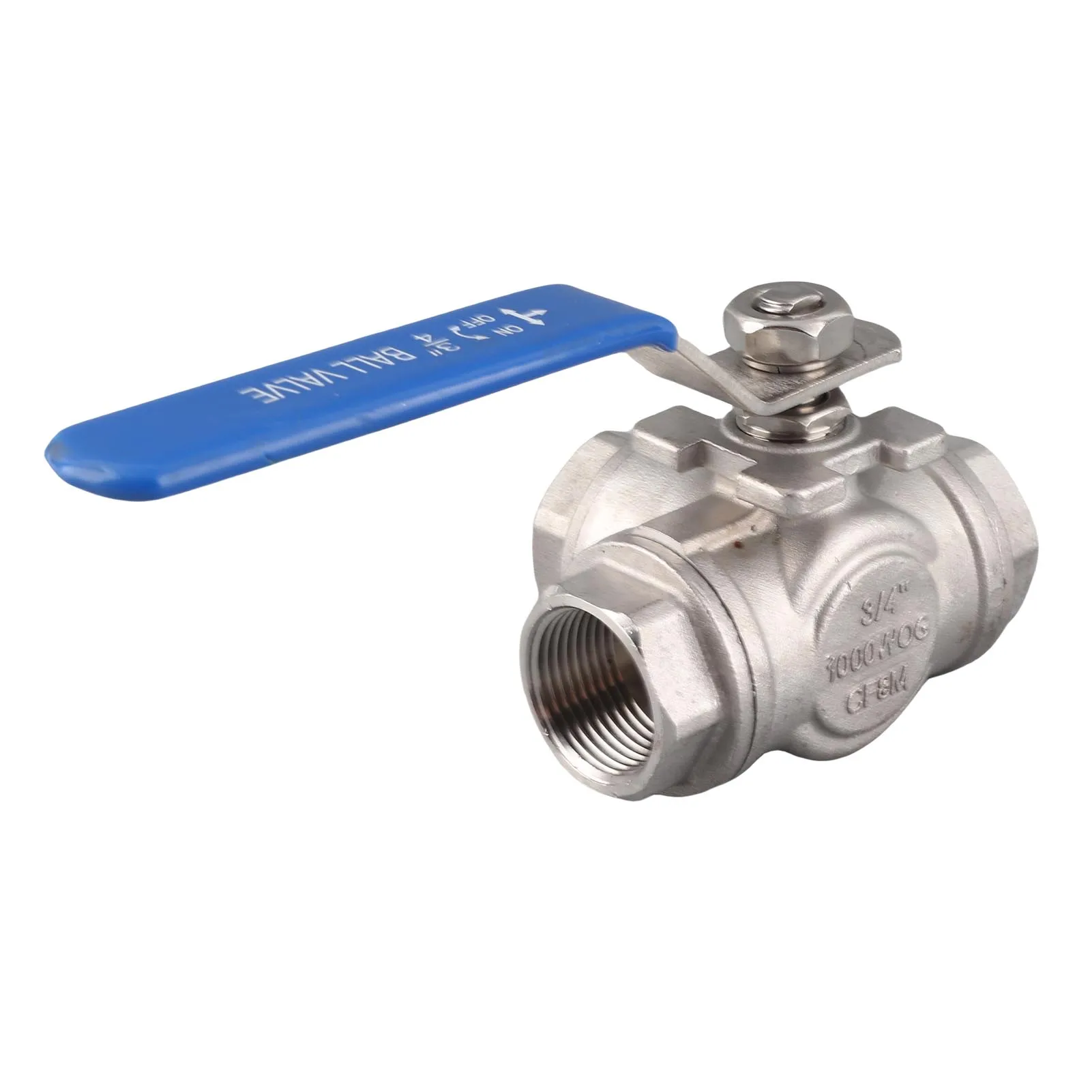 1 قطعة الفولاذ المقاوم للصدأ SUS304 الأنابيب ثلاثة طريقة الكرة صمام T نوع أنثى الموضوع 3/4 "DN20 الكرة صمام #3