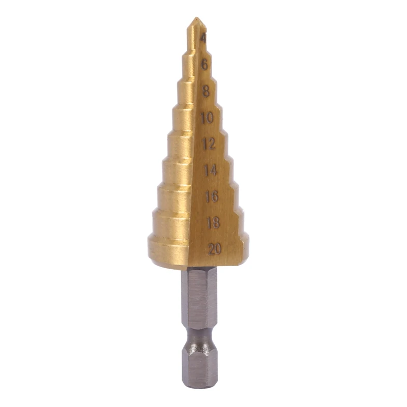 HSS titânio passo broca conjunto, soco central automático, 3 pcs