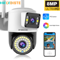 HKIXDISTE 4K 8MP PTZ Wifi Security Camera Dual Lens Up And Down Shots Auto Tracking Wireless CCTV Surveillance Camera Smart Home