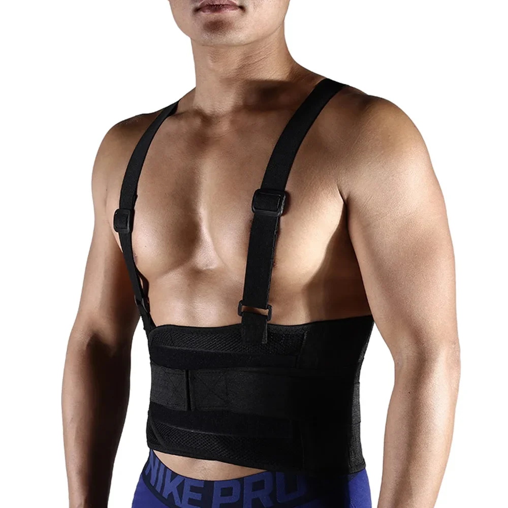 

Professional Adjustable Lower Back Support Belt for Weight Lifting Fitness Sciatica Pain Relief with Detachable Shoulder Straps