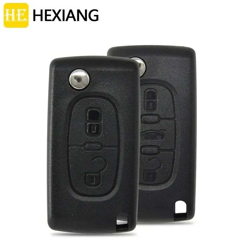 HE Xiang Car Remote Key Shell Case For Peugeot 207 307 308 607 807 Citroen C2 C3 C4 C5 C6 Replacement Smart Flip  VA2 HU83