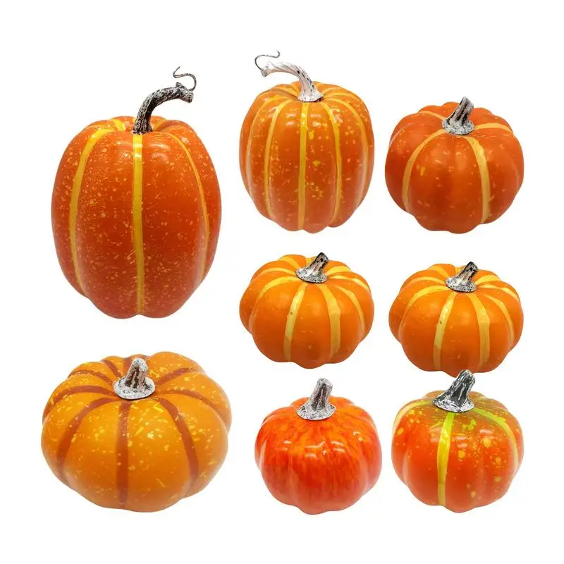 

Simulated Foam Pumpkin Set Halloween Centerpiece Props Assorted Faux Harvest Pumpkin For Home Lawn Garden Yard Indoor Outdoor