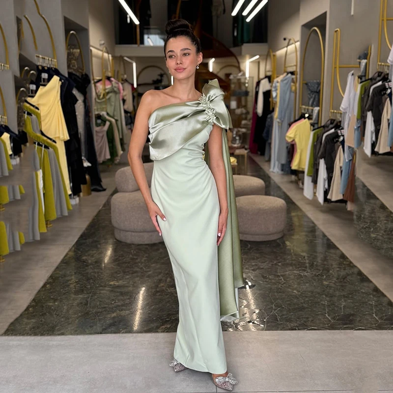 

Thinyfull Saudi Arabia Mermaid Prom Evening Dresses One Shoulder Floor Length Party Dress Formal Cocktail Prom Gowns Customized