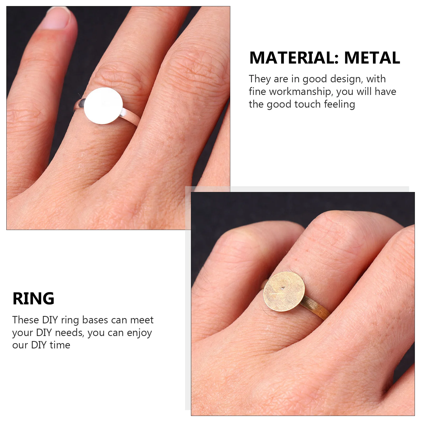 

80Pcs DIY Ring Bases Metal Base for Rings Unique Imagination DIY Needs Enjoy Crafting Time Smooth Feel Ring Finding