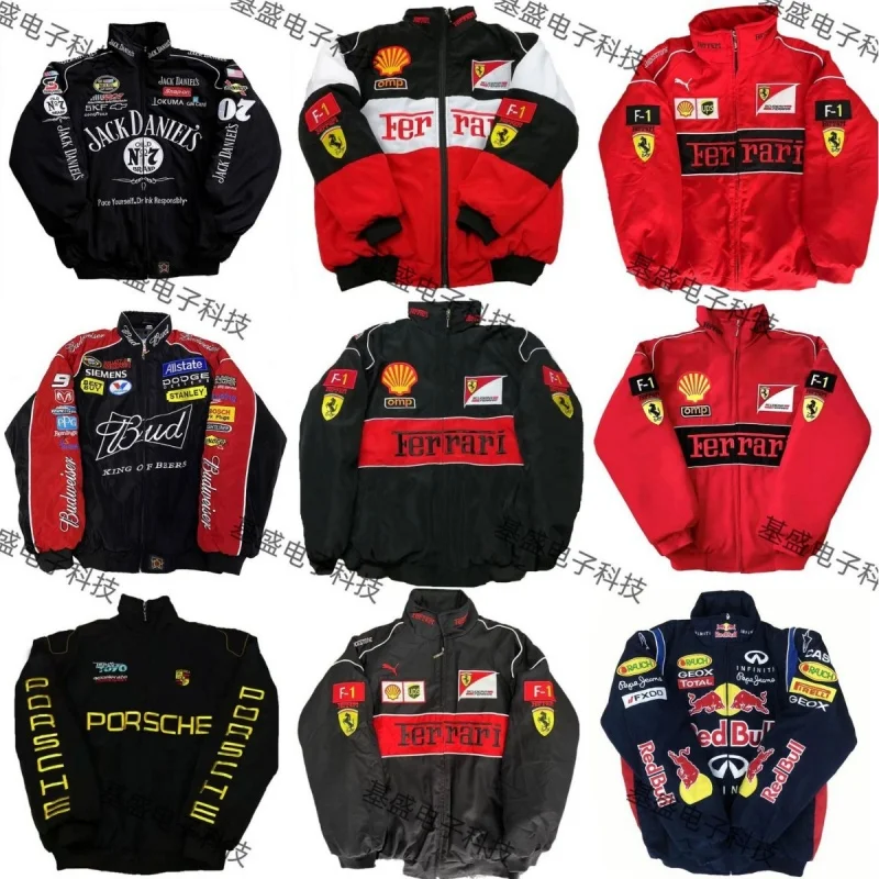 embroidered racing suit cross-border retro European and American cool style motorcycle riding jacket casual cotton clothing