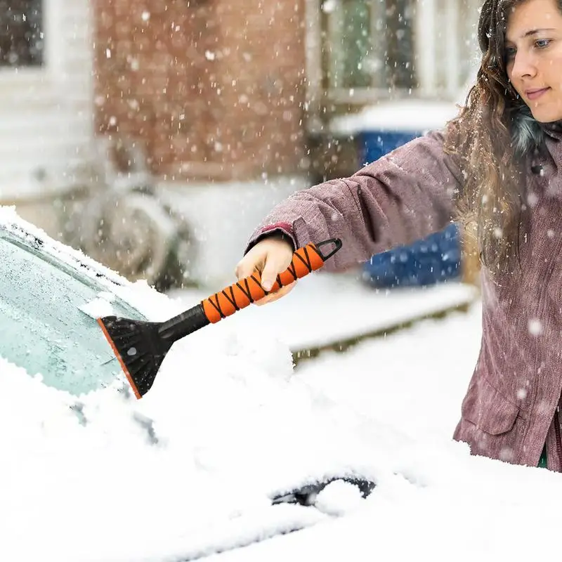 Rascadores de hielo para parabrisas de coche, raspador ergonómico para ventana de coche con mango de espuma cómodo, eliminador de nieve desmontable para coches SUV