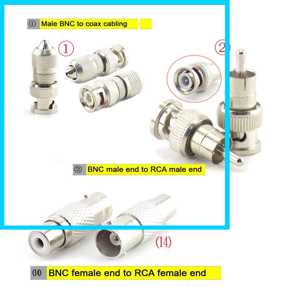 

5 шт. BNC разъем RCA «мама-папа» коаксиальный кабельный адаптер камера видеонаблюдения система безопасности AV видеоадаптер кабель E3