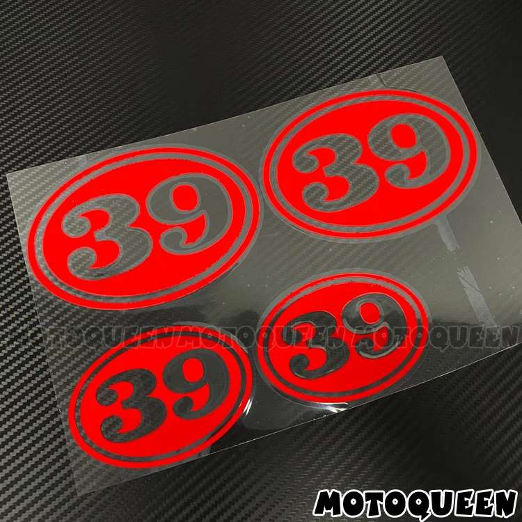 4X Custom Cafe Racer Number Vintage Motorcycle Decal Oval Fuel Tank Side Cover Helmet Stickers For Kawasaki Vespa Ducati Aprilia