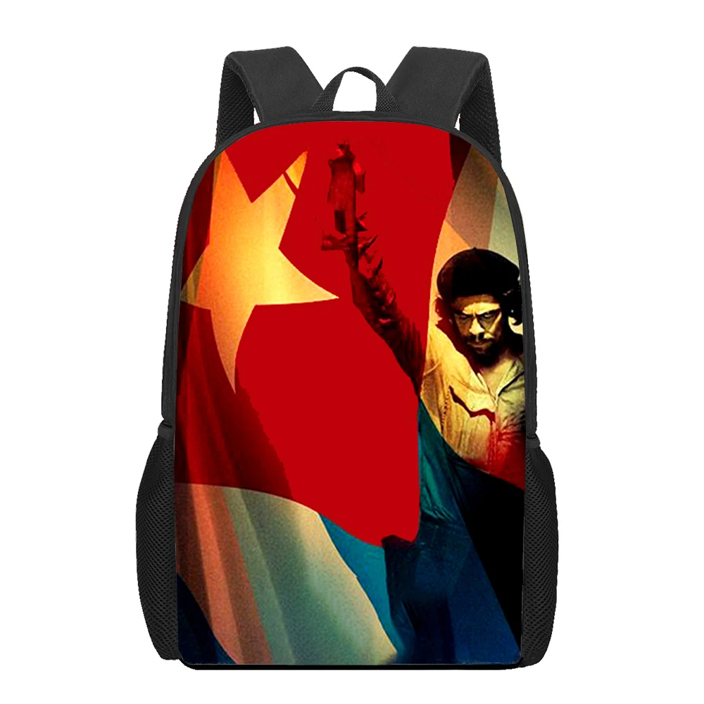 Che Guevara-mochilas escolares con estampado 3D para niños y niñas, mochilas escolares para estudiantes